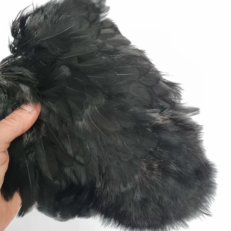 Whiting Coq de Leon Hen Soft Hackle with Chickabou in Dyed Black-4